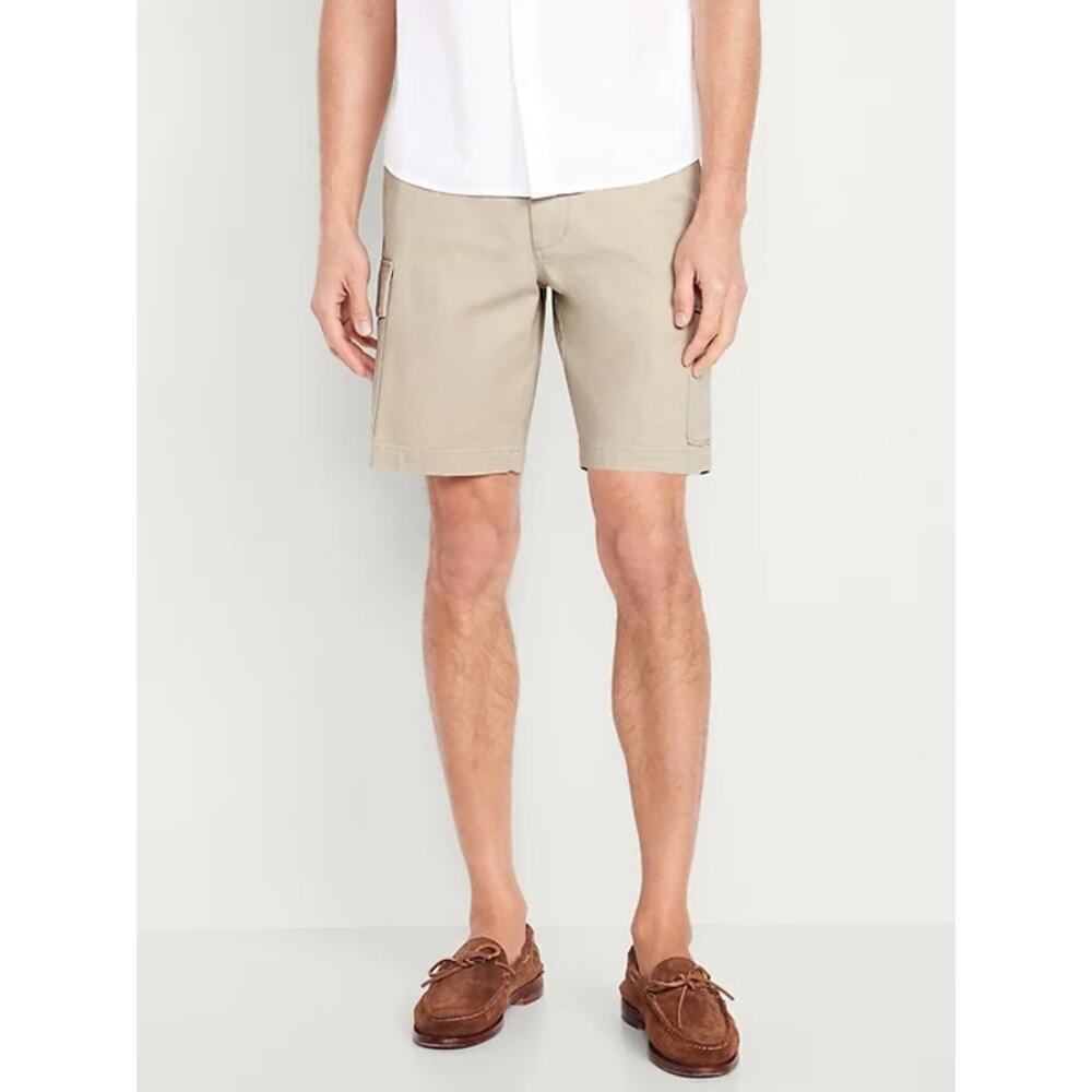 Old Navy Men's Beige Cotton Blend Lived-In Cargo Shorts Size 40